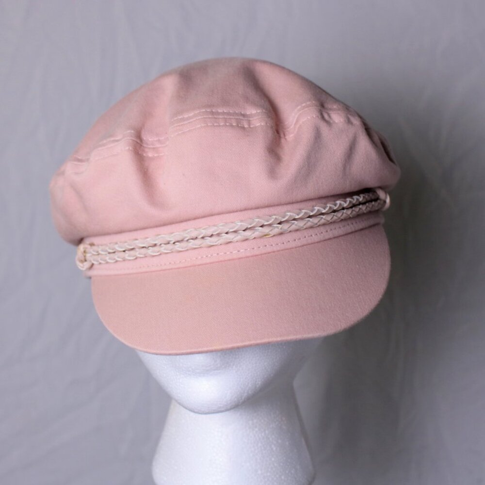 Brixton Pink Fisherman Cap with Cream Braided Trim